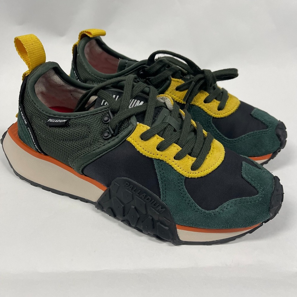 Palladium Troop Runner Sneakers Womens 7 Black Green Low Top Trail Urban